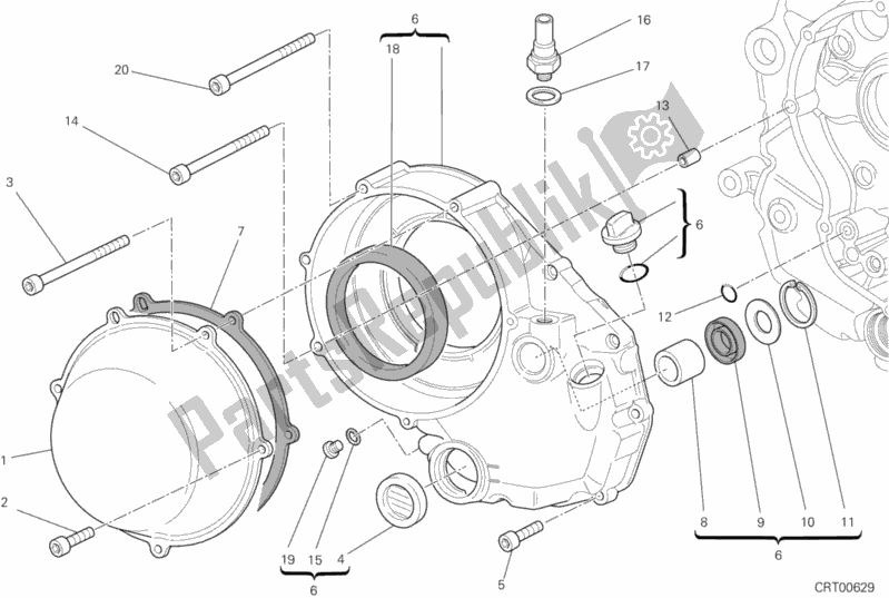 Wszystkie części do Pokrywa Sprz? G? A Ducati Hypermotard 1100 EVO SP USA 2012